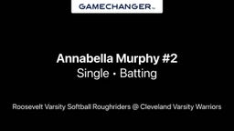Freshman Annabella Murphy takes a low & away fastball from PIL Pitcher Of The Year, Jillian Lee, and lines it into right center.