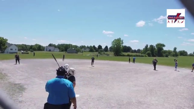Adrianna Smith launches a nuke for a triple at McBride Fields. If there was a fence it would have cleared by 50 feet.