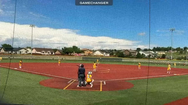 Mae Hunt lifts single over the infield