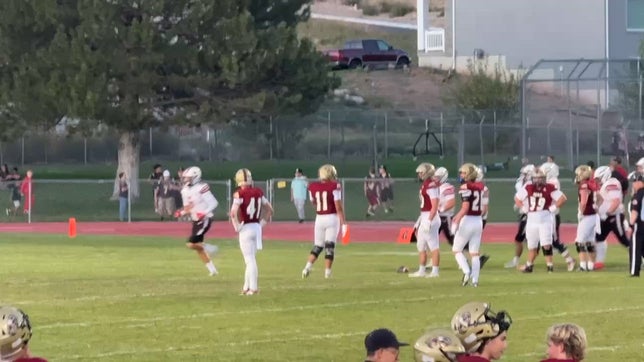 Cutting through the line and causing a fumble
