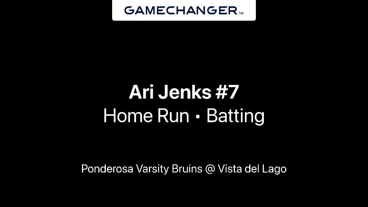 Ari Jenks hits Solo Home Run