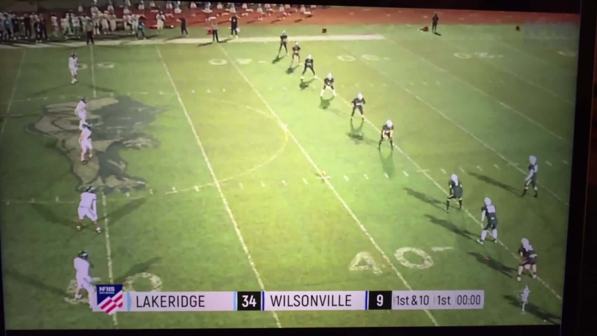 Touchback on kickoff