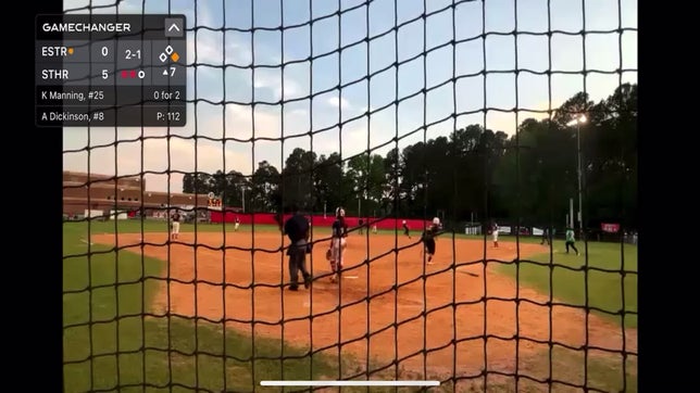 Kayden Manning Homers in the top of the 7th against Southern Nash's Anna Dickinson.