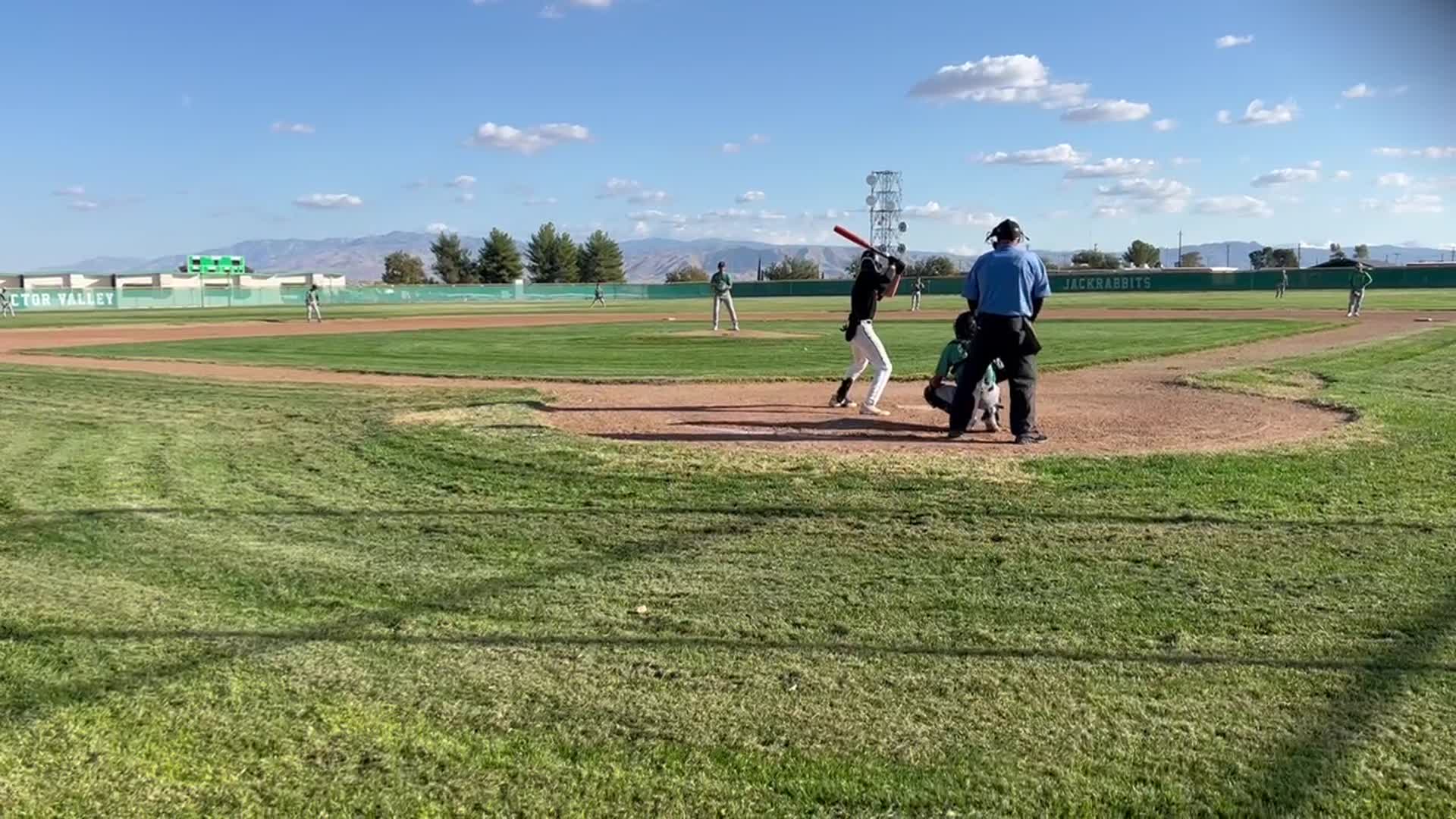 Base hit up the middle