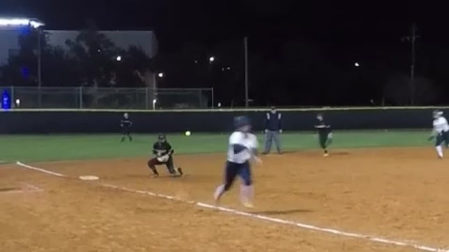 Destiny Dennis' sweet glove flip off the deflection of the 3rd baseman. Unfortunately the runner was called safe but it was a great hustle play!