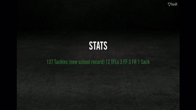 | C/O 2026 6'0 215 | 137 Tackles ( school record) 12 TFLs 3 FF 3 FR 1 Sack |