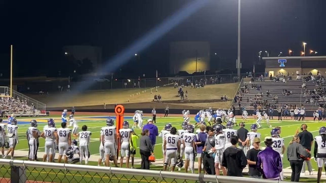 Boerne QB completes a quick pass to the outside as the Greyhounds take a commanding lead against Kerrville.
