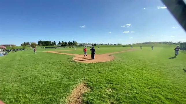Brayden Remphrey lines 1-0 pitch down line for a nice double