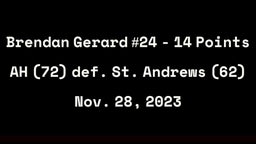Brendan Gerard 14 Points, 6 RBs, 5 Assists v SA