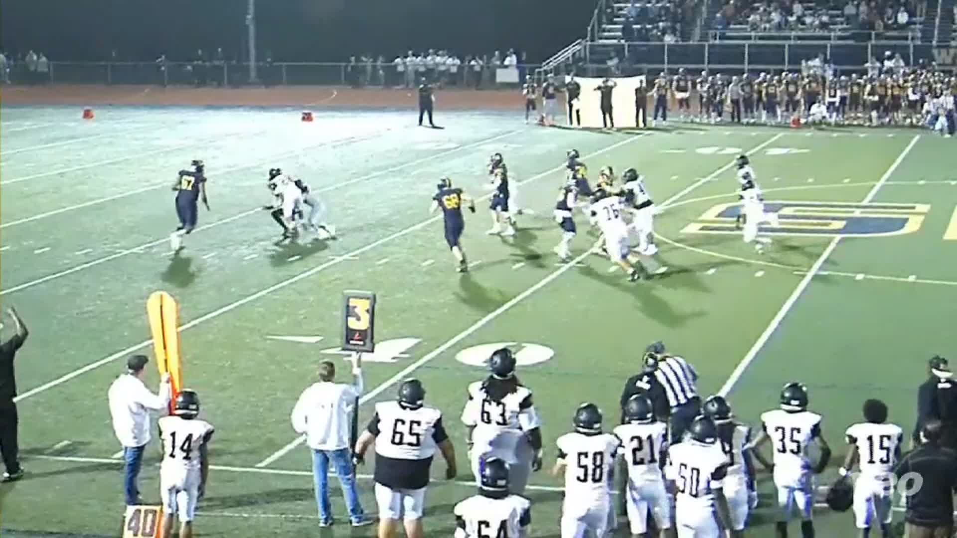 East Hartford QB Sack by LB #16 Jose DeJesus Jr. & LB #28 Jayden DeJesus Against Simsbury HS