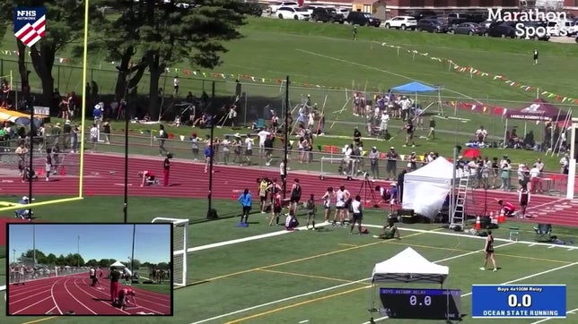 Ryan Enos runs an 11.2 spilt in the 4x1 being the first leg for Toll Gate’s boys 4x1 meter relay. They finished with a time of 44.3