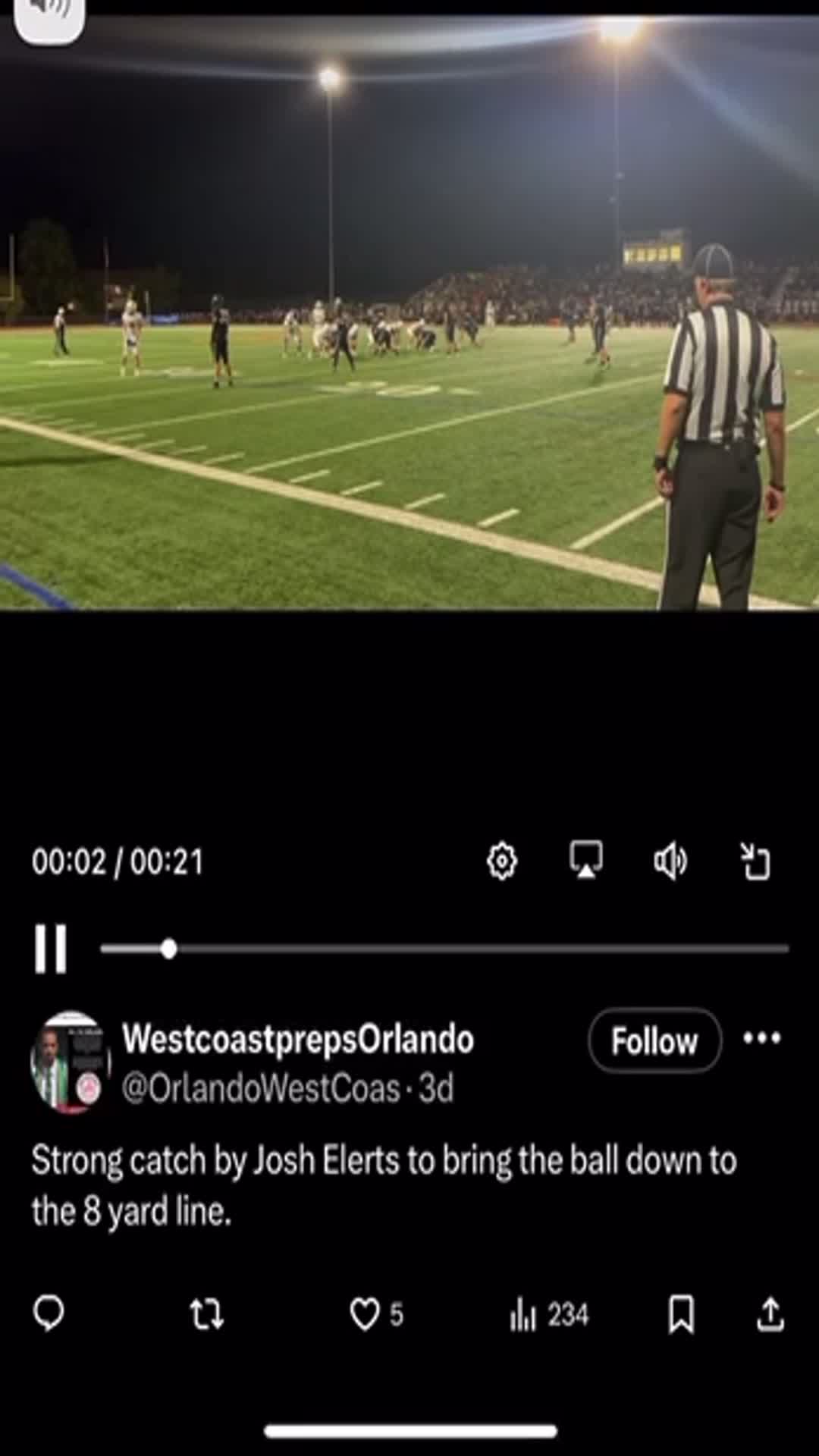 23 yrd reception -   Takes 1/2 the defense to bring him down