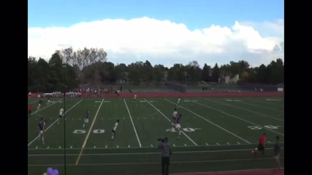 With speed down sideline, then composed finish.