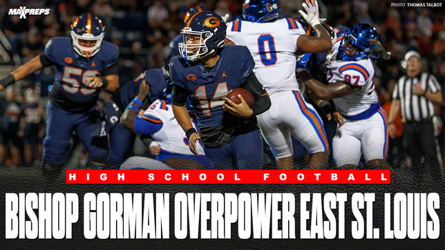 Bishop Gorman showcased its depth and dominance on both sides of the ball, pulling away from East St. Louis in a 35-10 win. The Gaels’ explosive offense and stifling defense set the tone early, cementing their standing as one of the nation’s top programs.