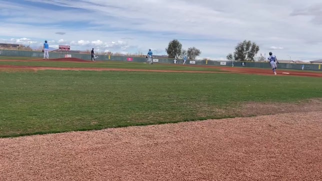 Randall Riley III Triples in a run against Centennial at Desert Oasis HS