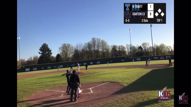 Hit to centerfield. Teammate tagged out at home after one run scored.