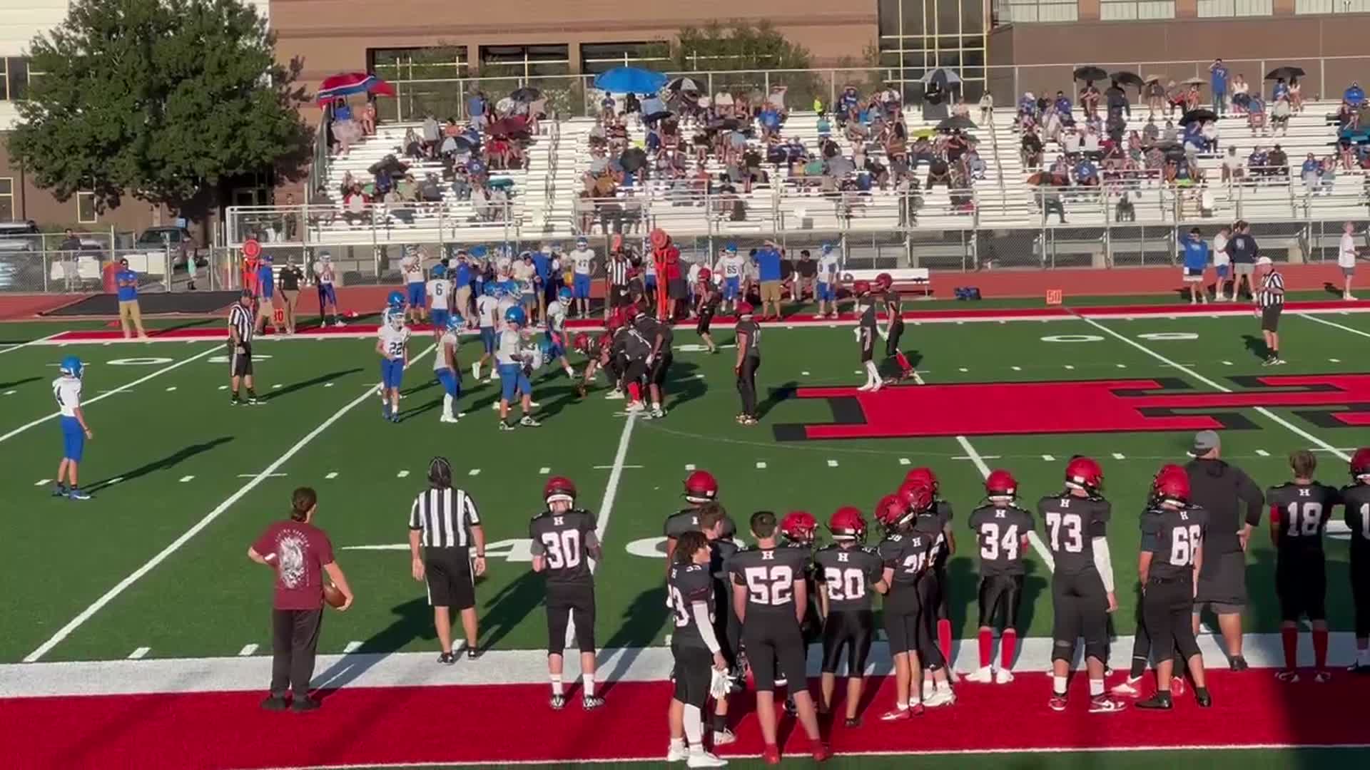 Handoff to #11 Carver VanValkenburg for a gain in yards