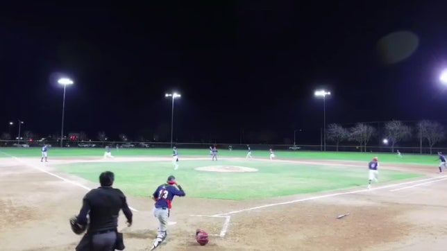 Cam Kelley singles scoring 2 runs