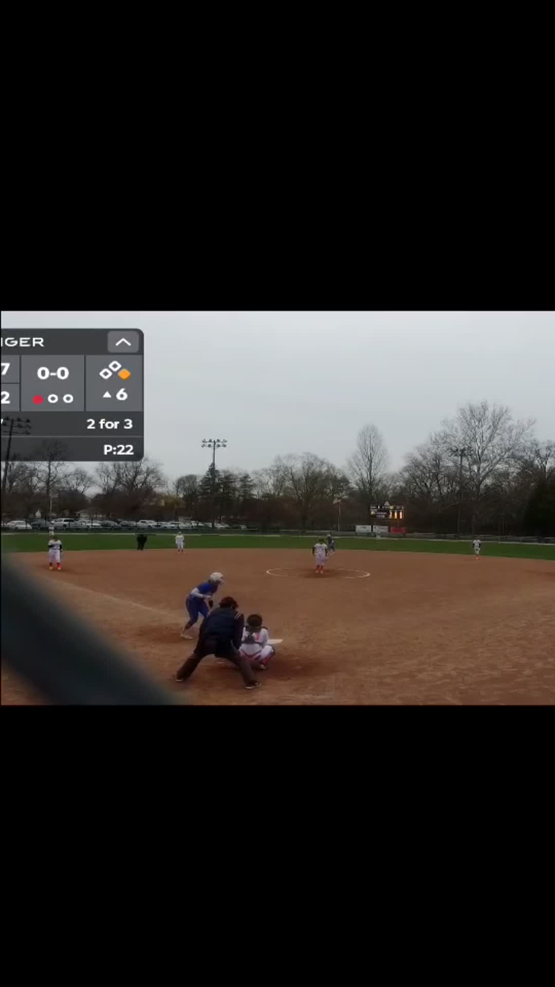 scored 2 with a double to Left center