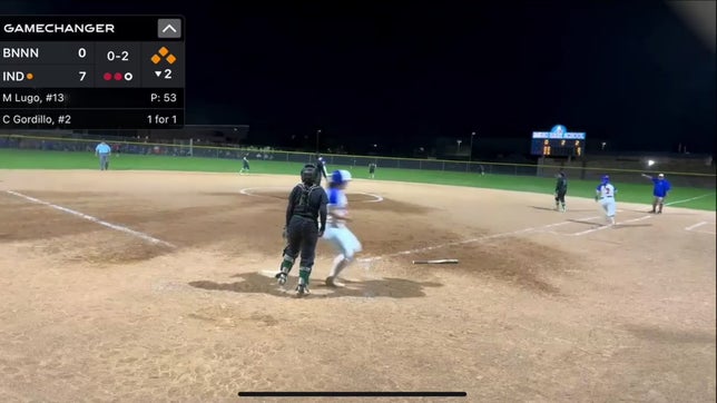 Opposite field double, 3 RBIs