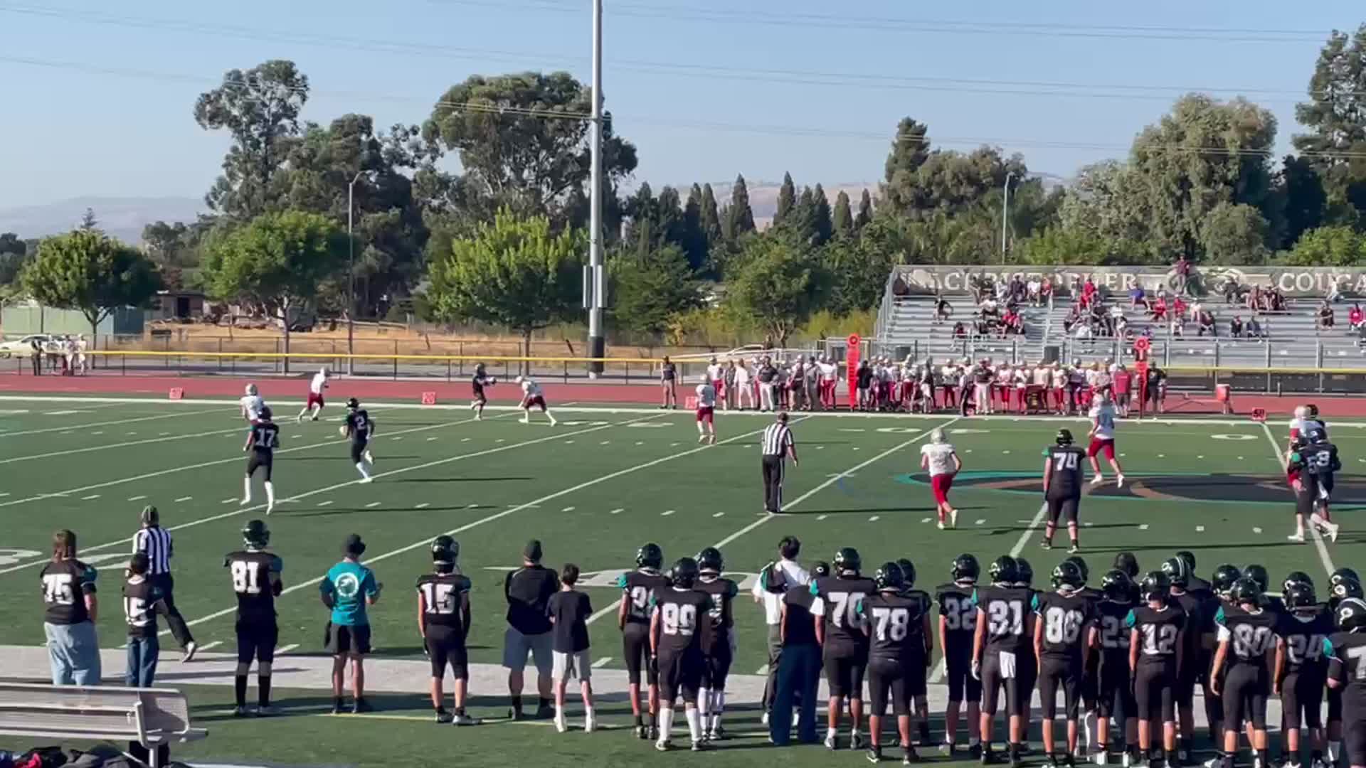 46 yard touchdown pass from QB D. Robinson #1 to WR L. Dasilva #7.