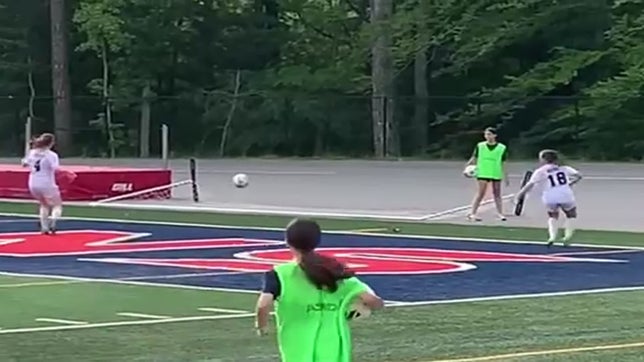 Rylee Caine turns on the jets to deliver a cross to hard-charging Audrey Probasco in FA's third-round 5-0 shutout of Clinton. The Patriots got goals from 5 different players - Caine, Libby Burrows, Olivia Olarte and Lydia Rogers (plus 2 assists).