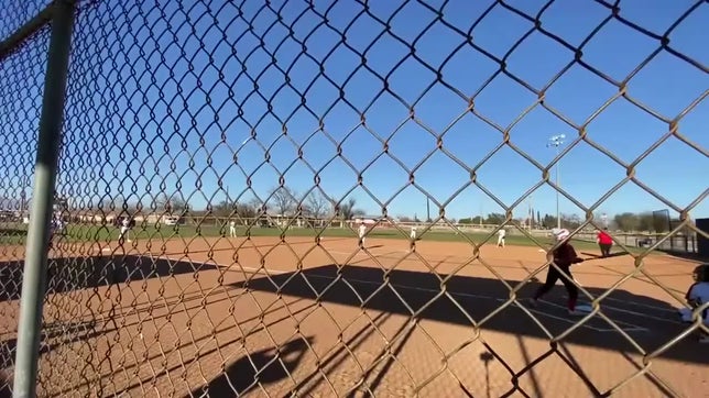 Kourtney Rodriguez triples in the first inning