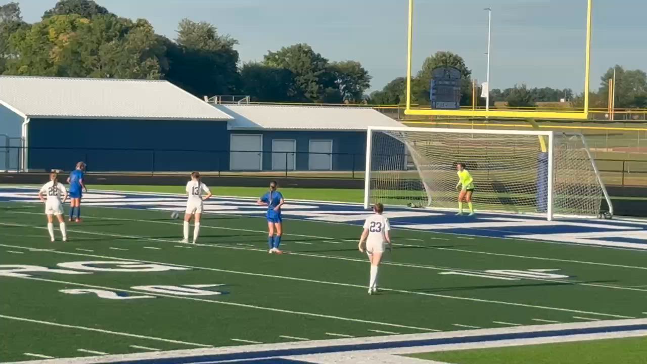 GCHS Junior Kadence Rich scores PK #2 against Batesville from a hand ball in the box.