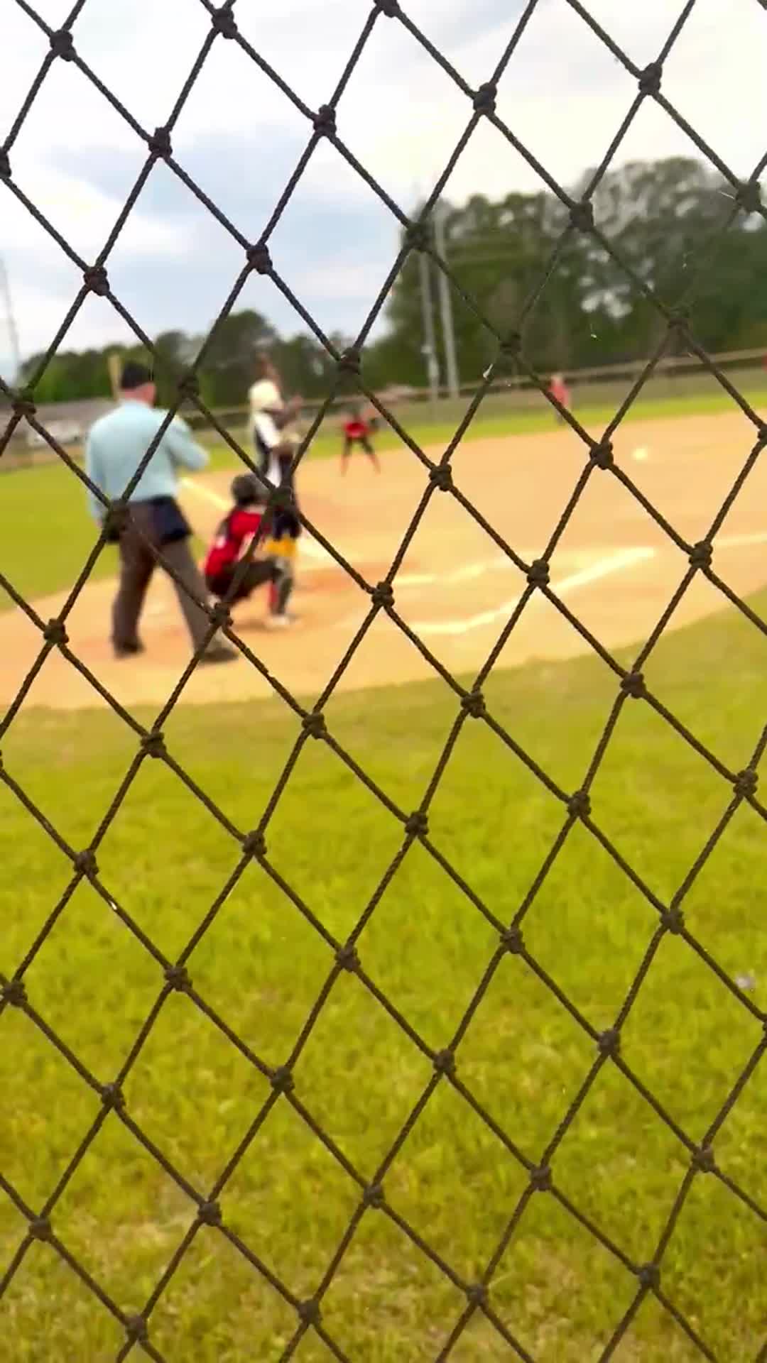 Jada bunts the ball and sprints to first . When the ball was overthrown, Jada dashes to second and then third before the ball was caught at third base. SAFE!!!