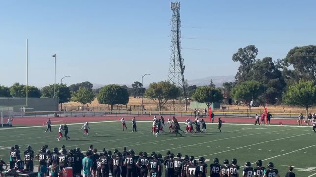 #3 A. Leon with a 17 yard run to the 1 yard line.
