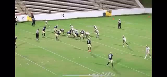 #3 Carlos Moore on his second interception of the night