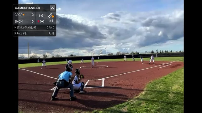 Lillian Camarena threw out running attempting to steal in today's 1-0 win against Gregori.