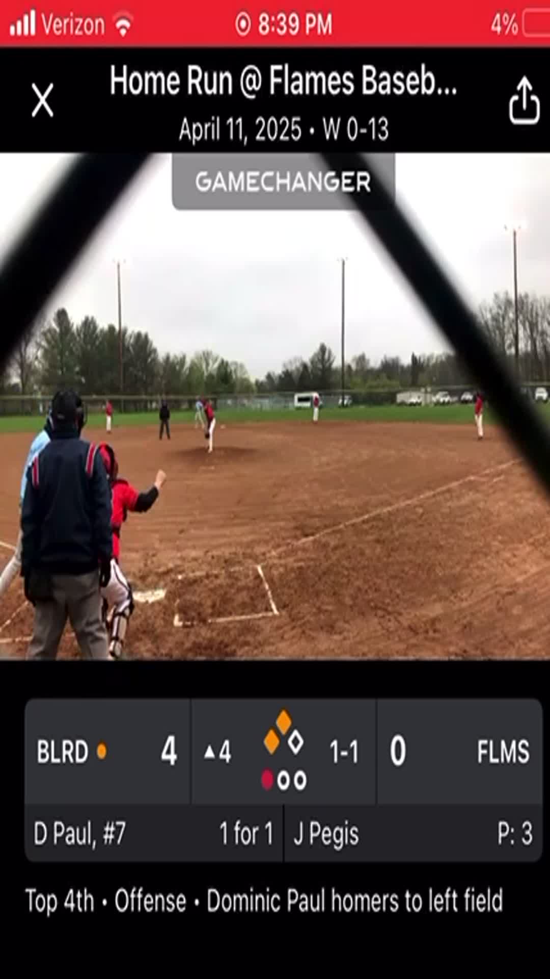 Dom Paul 3 run homer