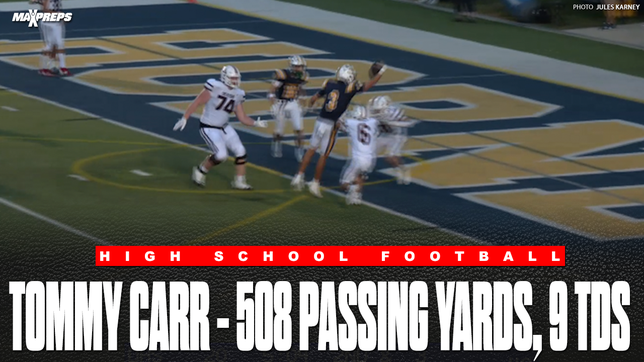 Saline quarterback Tommy Carr delivered a historic performance in a 61-34 win over Dexter, throwing for 508 yards and 8 touchdowns while adding a rushing score. His nine total TDs set a new program mark and tied him for second-most passing TDs in a game in MHSAA history, powering the Hornets to a 4-0 start.