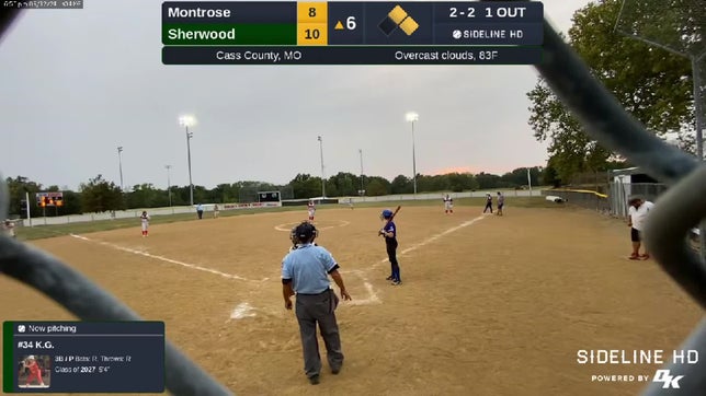 Kalli (pitcher) makes a double play on a pop fly.