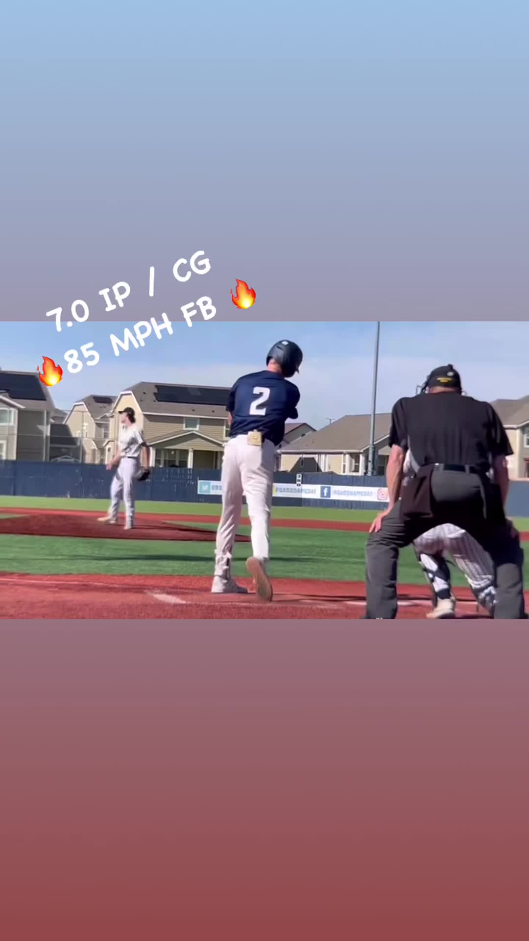 Vs Palmer Ridge. Topped at 85 mph. 71 pitches.