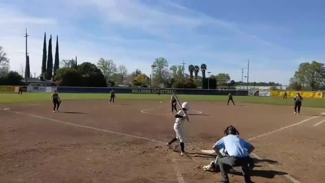 Alexis Alcantar hits an out of the park home run against Red Bluff