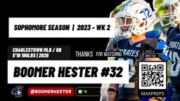BOOMER HESTER - 2026 LB / RB / ATH - Charlestown High School (IN) 3.8 GPA - 2023 WEEK 2 - 18 Tackles