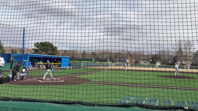 Line drive single to the left-center gap