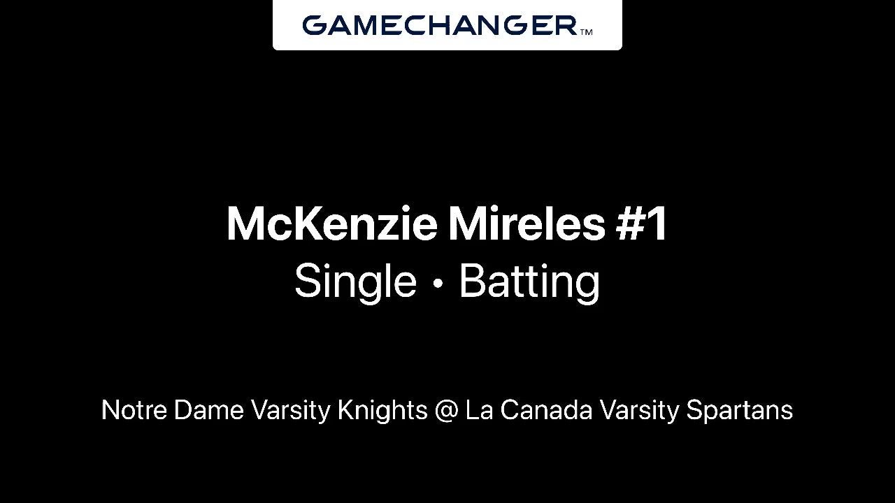McKenzie Single Up the Middle