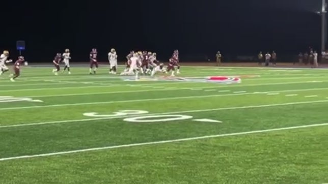 Chase down tackle against East High School to stop touchdown