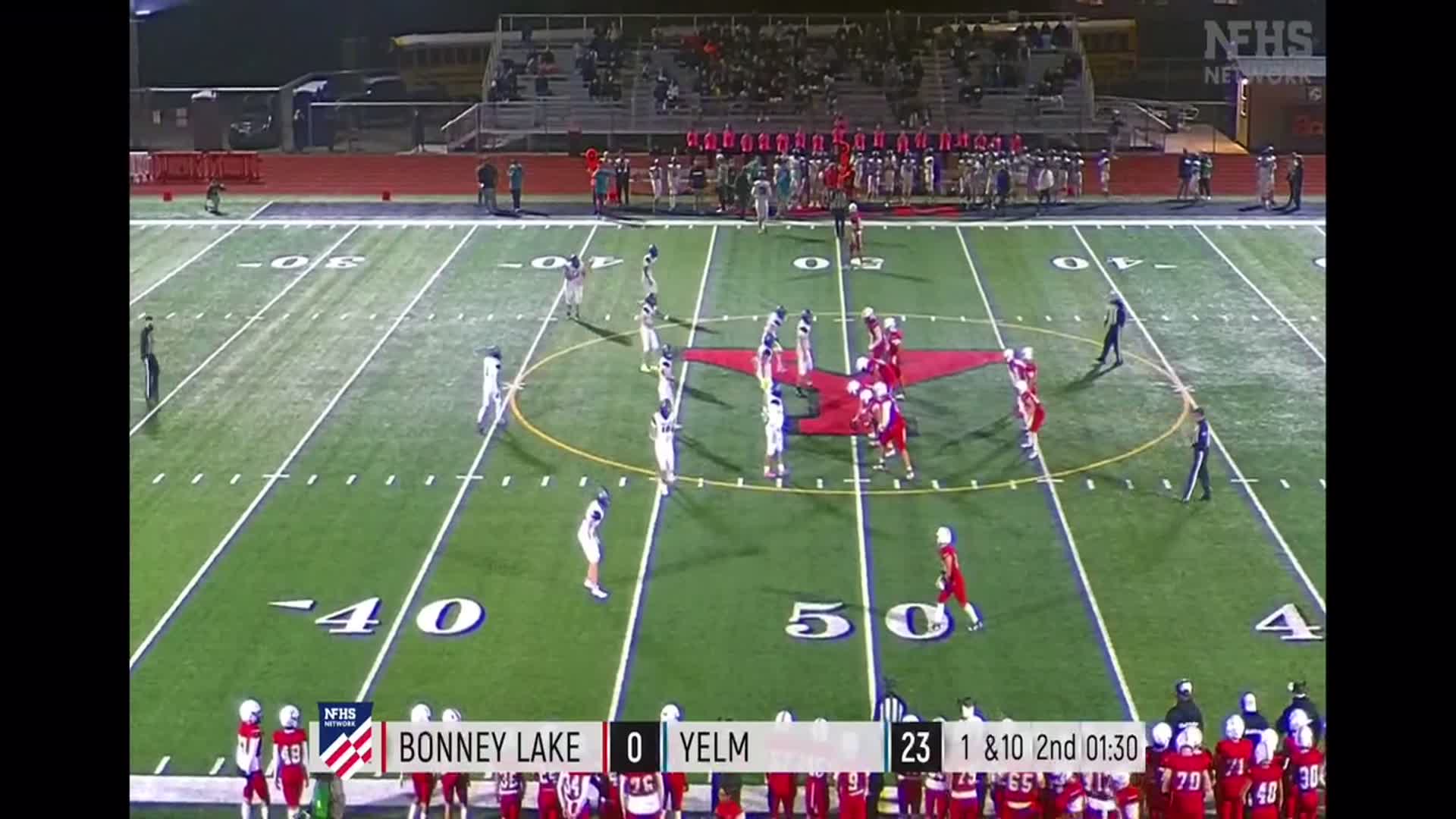 2nd quarter YELM #10 Parker Myers to #1 Maurice Williams for a 45 Pass play