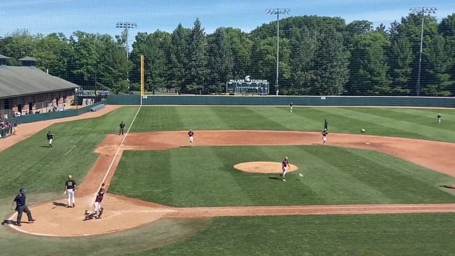 Caleb Jewell pitched the entire game, striking out the last 3 batters on June 15th, 2024 at Michigan State University, beating Jackson Lumen Cristi 9-1. Winning Watervliet's 1st ever MHSAA State title ever.