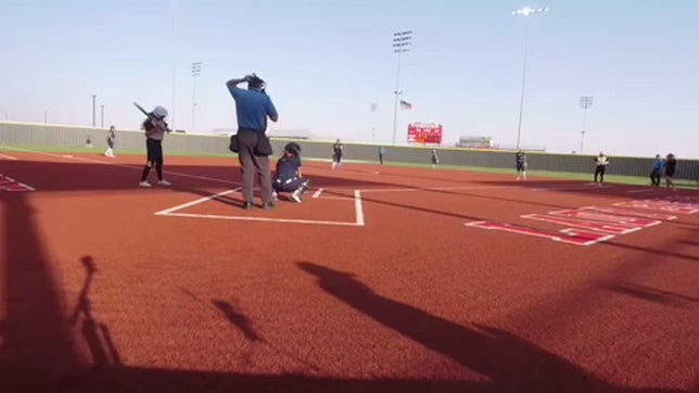 Georgia Lambert (junior) hits home run to center field bringing in two runs