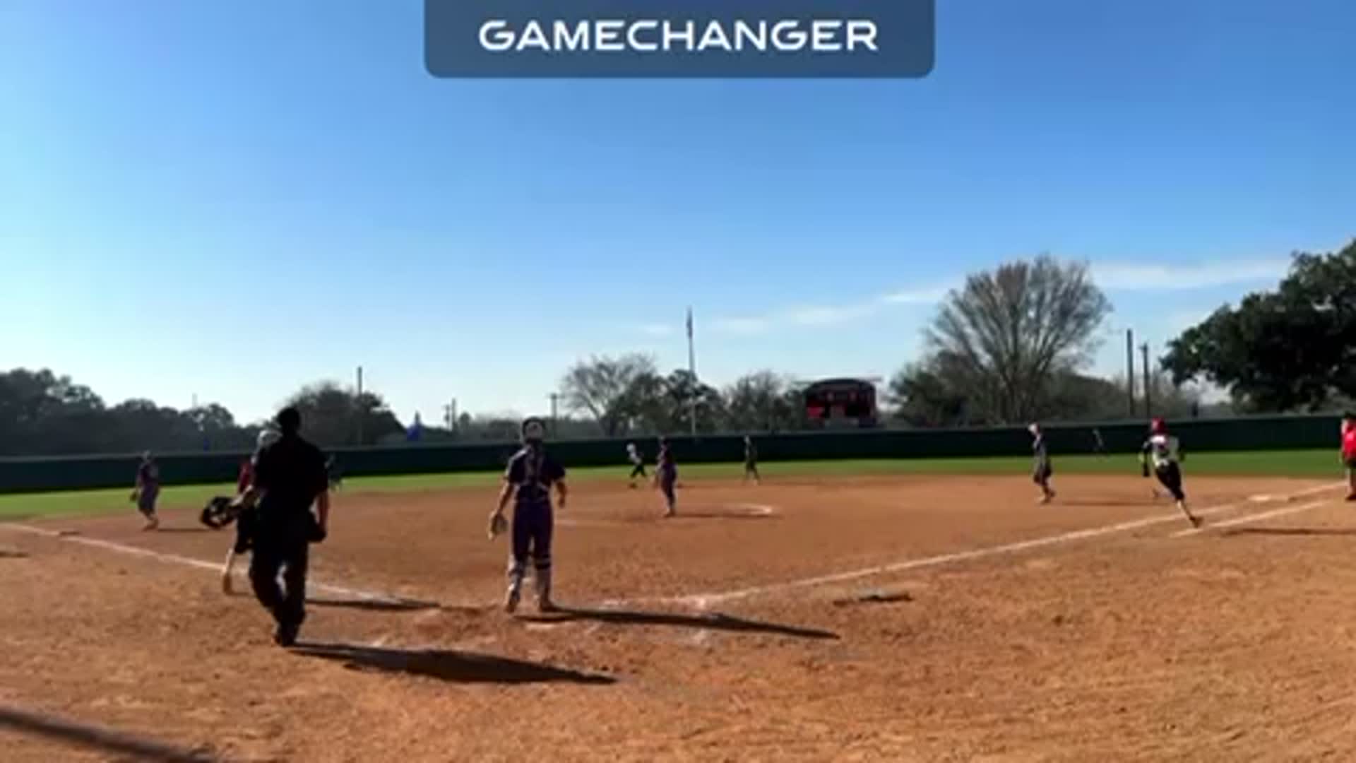 Kylie Yeager 2 rbi double off LCF fence vs Shiner