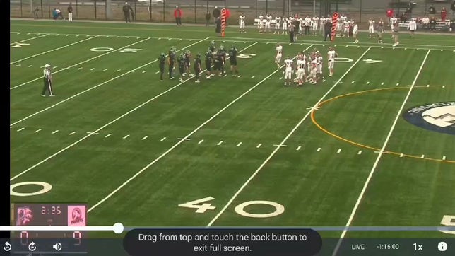 Interception earning a touchdown