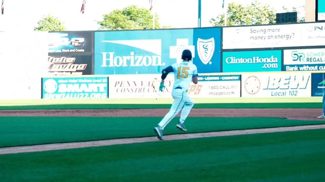 Playing at TD Bank (Somerset Patriots) tonight,  2 for 2, with a single, a double, and a hit by pitch