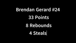 December 7, 2023 - AH (78) def. Trinity Christian (61) - #24 Brendan Gerard named Player of the Game w/ 33 Points, 8 RBs, 4 Asst.