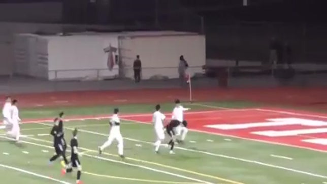 Freshman Darrey Latifov Hits a Top Right Corner Volley