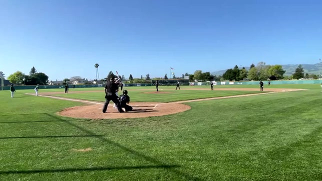 Drew Bugbee #29 drives a single vs James Dole (Petaluma HS) - RBI scoring Brady Laubscher